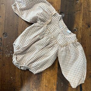 Gingham Checkered Baby Romper